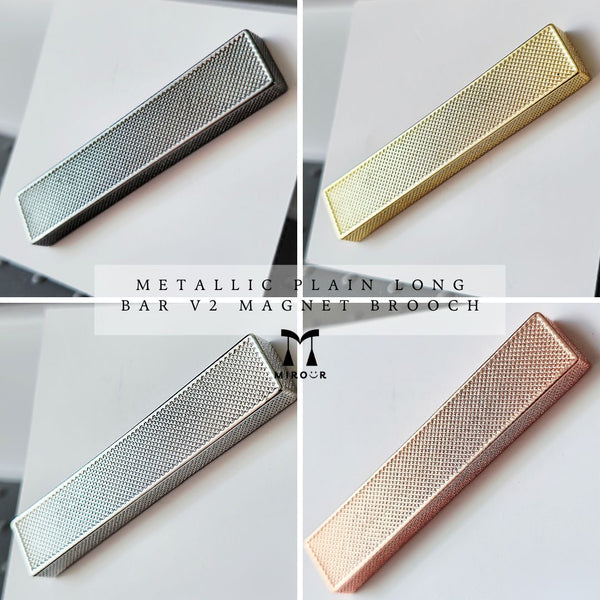 Metallic Plain Long Bar v2 Magnet Brooch