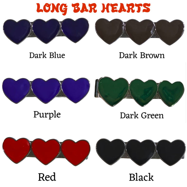 Hearts Long Bar Magnet Brooch