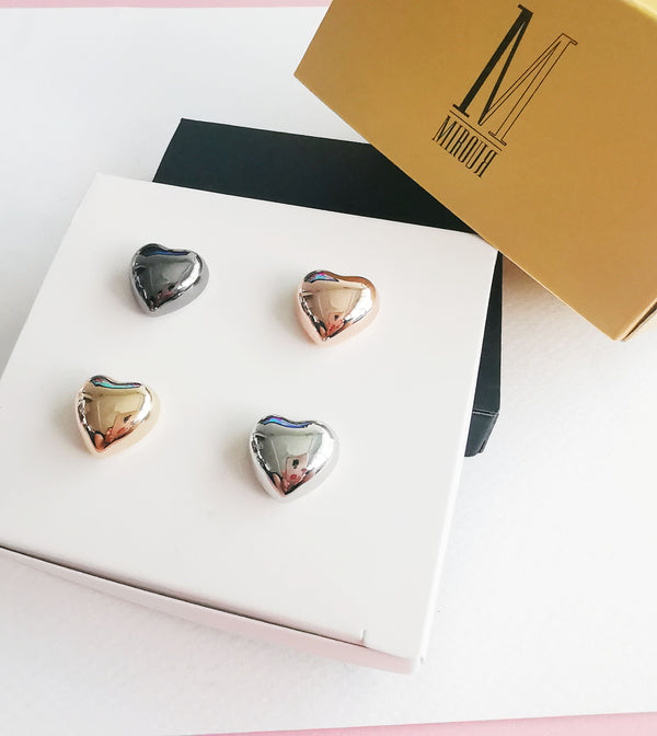 Mini Metallic Hearts (Set of 4)